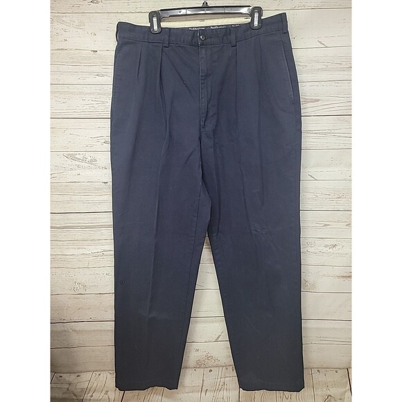 Polo Ralph Lauren‎ Pants Men's Size 36x32  Navy Blue Chinos Slacks Pleated Front - Picture 1 of 9